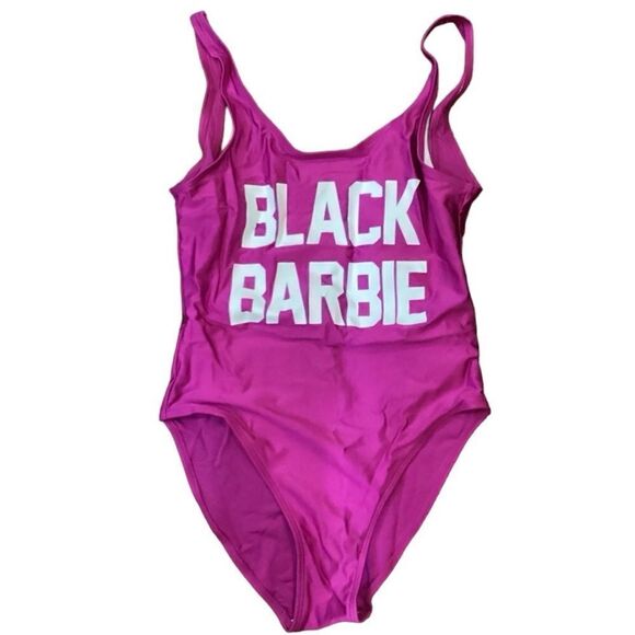 Black Barbie One Piece Swim Suit M - Picture 4 of 7